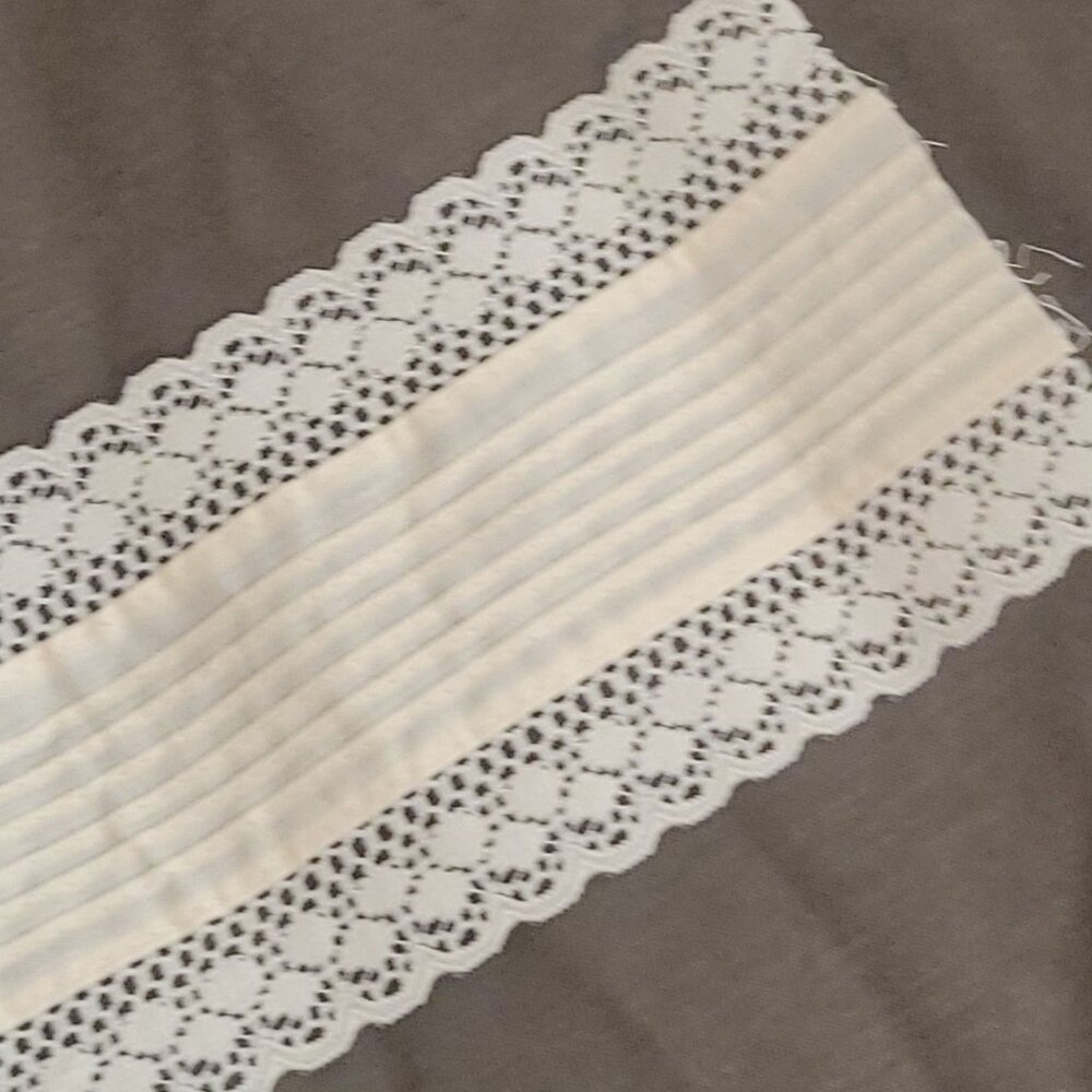 Vtg Pintuck Lace Trim 3.5" Ivory Beige 10 yds-Total Victorian Revival